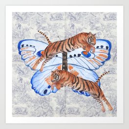 Jumping Tiger  Art Print