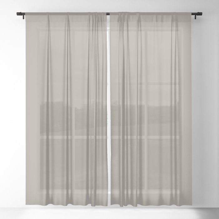 Greige Grey Solid Color - Popular Shade 2022 PPG Gray By Me PPG1008-4 Sheer Curtain