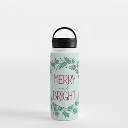 Merry and Bright Wreath Water Bottle