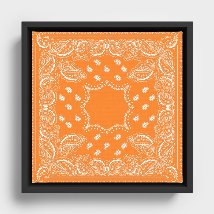 Bandana - Orange - Spring - Summer  Framed Canvas