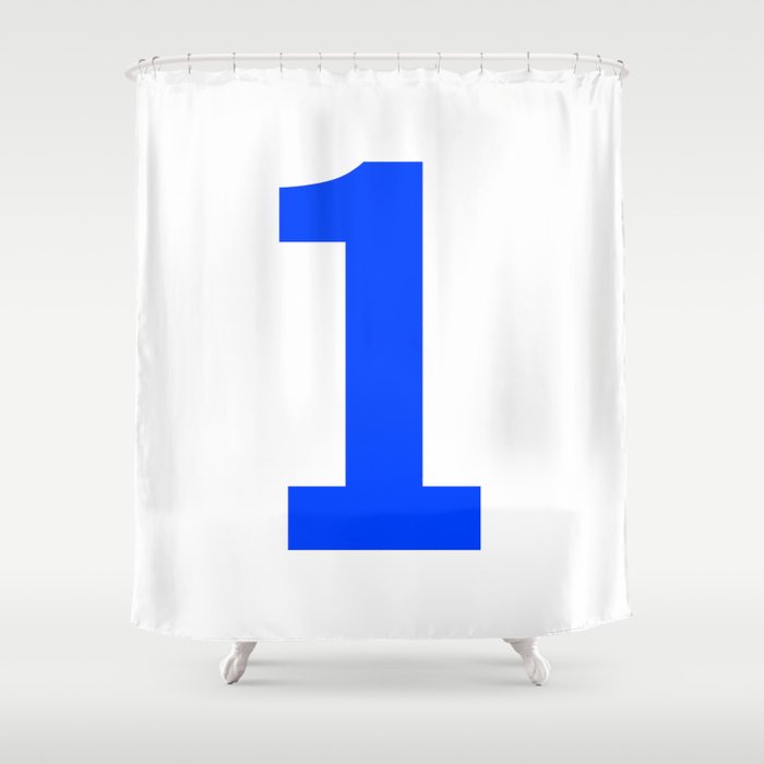 Number 1 (Blue & White) Shower Curtain