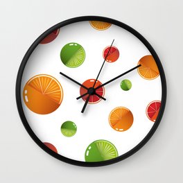 Citrus mix Wall Clock | Fruits, Orange, Fruitpattern, Grapefruit, Graphicdesign, Colorfruits, Lime, Citruspattern, Colorprint, Colorcitrus 