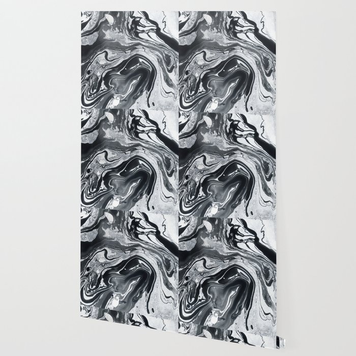 Marble In Black Ink Wallpaper By Kaeting Society6