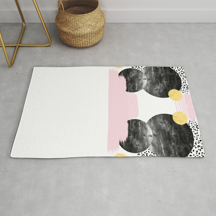 Roussel - pink pastel girly hipster trendy art decor dorm college brooklyn abstract minimal painting Rug
