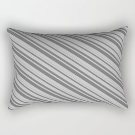 [ Thumbnail: Grey and Dim Grey Colored Pattern of Stripes Rectangular Pillow ]
