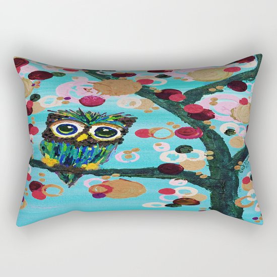 :: Gemmy Owl Loves Jewel Trees :: Rectangular Pillow
