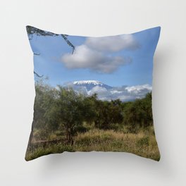 View Of Mountain Kilimanjaro  Throw Pillow