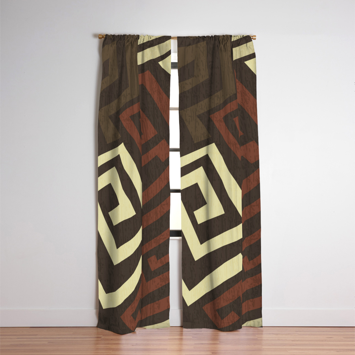 Brown Tribal Print Blackout Curtain By Ejdecor Society6
