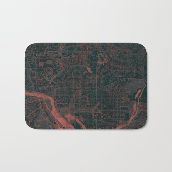 Washington Map Red Bath Mat