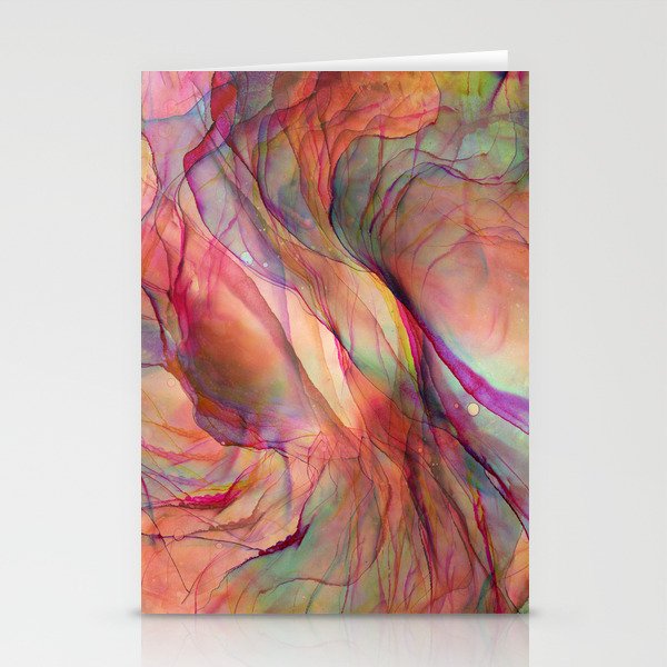 Trippy Ink Colorful Abstract Painting Stationery Cards