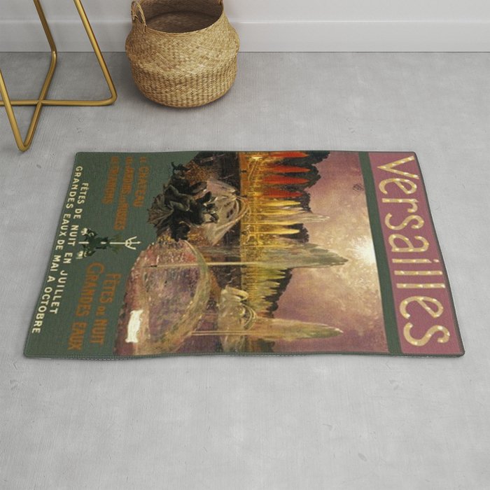 1920 Versailles Palace French Travel Advertisement Poster Rug