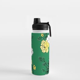 AUG Spring Floral - Green, White & Yellow Water Bottle