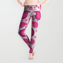 pink paisley pattern Leggings