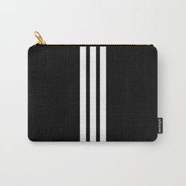 Ultra Minimal III Carry-All Pouch | Triple, Minimal, Sripes, Black And White, Graphicdesign, 3, Black and White, Minimalist, Pattern, Prallel 
