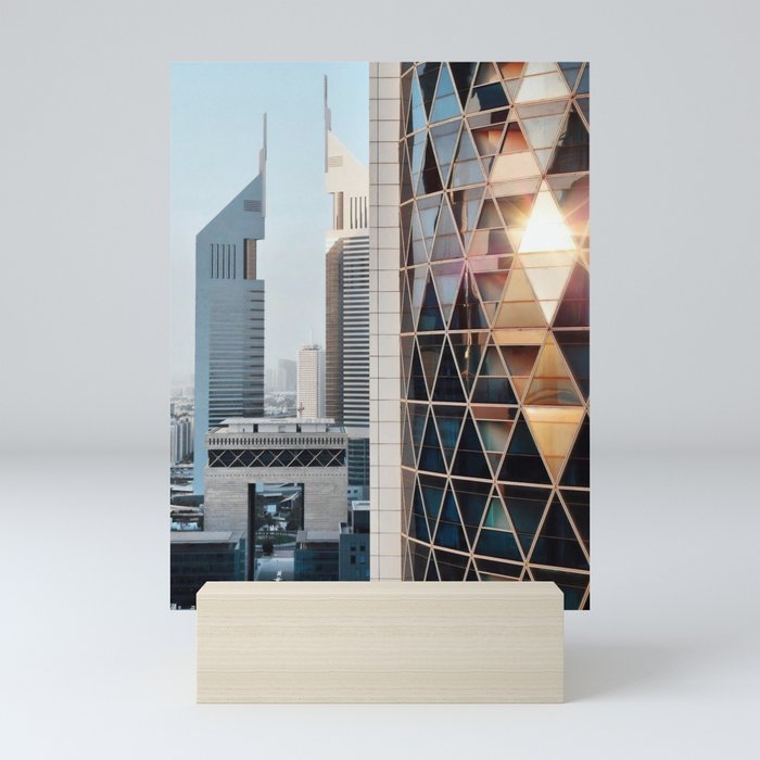 Dubai DIFC Skyline United Arab Emirates Mini Art Print