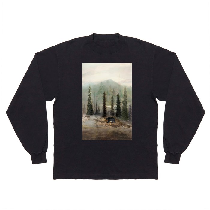 Mountain Black Bear Long Sleeve T Shirt