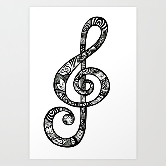 Treble Clef - ANALOG Zine submission Art Print