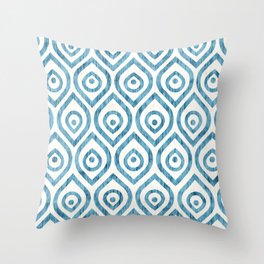 Blue ogee pattern Throw Pillow