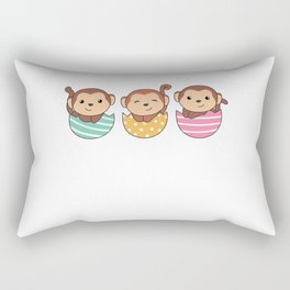 Sweet Monkeys At Easter With Easter Eggs Monkey Rectangular Pillow