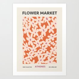 Flower Market Athenes Art Print