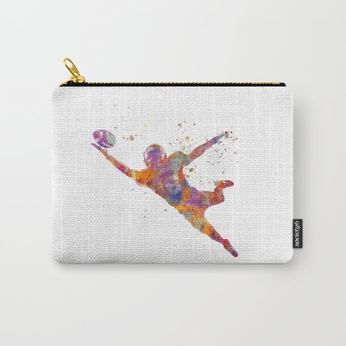 American football player in watercolor Carry-All Pouch