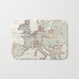Strategic map of Central Europe showing the international frontiers  prepared in the War College Div Bath Mat | Genevaconvention, Vintage, Old, Romanesque, Painting, Illustration, Wallart, Artprint, Decor, Projection 