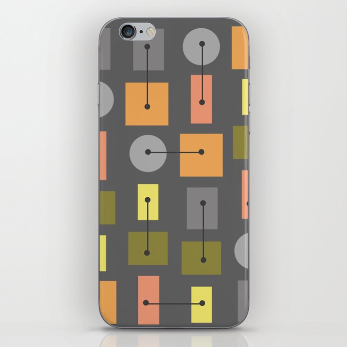 Atomic Age Simple Shapes Gray Multicolored iPhone Skin