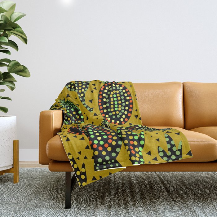 Cacti and pineapples Throw Blanket