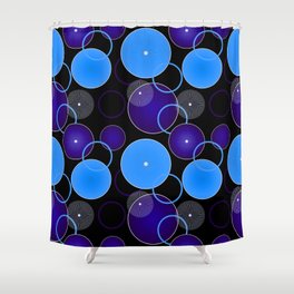 Purple shapes and Blue wavy lines! Shower Curtain