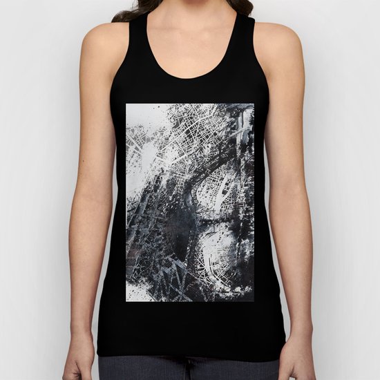 Eiffel tower painting - Paris Map Unisex Tank Top