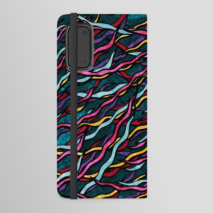 Rainbow ribbons pattern, colorful galaxy stripes Android Wallet Case