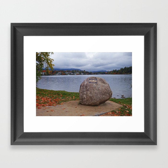 Mirror Lake Ironman Rock Lake Placid NY Framed Art Print