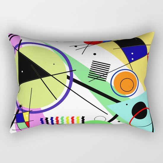 Retro Crazy - Abstract, random, crazy, geometric, colourful artwork Rectangular Pillow