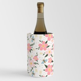Spring Pink Cherry Blossoms Floral Wine Chiller