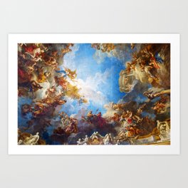 Ceiling painting in Hercules room of the Chateau de Versailles - France Art Print
