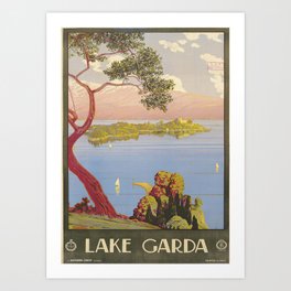 Lake Garda, Italy, Vintage - Posters Art Print