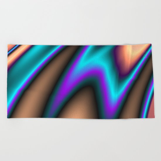 Abstract Fractal Colorways 03 Southwestern Beach Towel