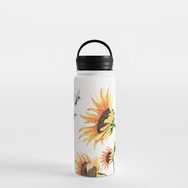 Sunflowers and Hummingbirds Water Bottle