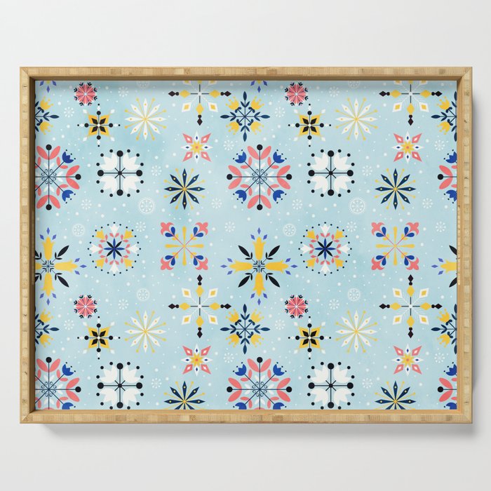 Christmas snowflakes pattern Serving Tray