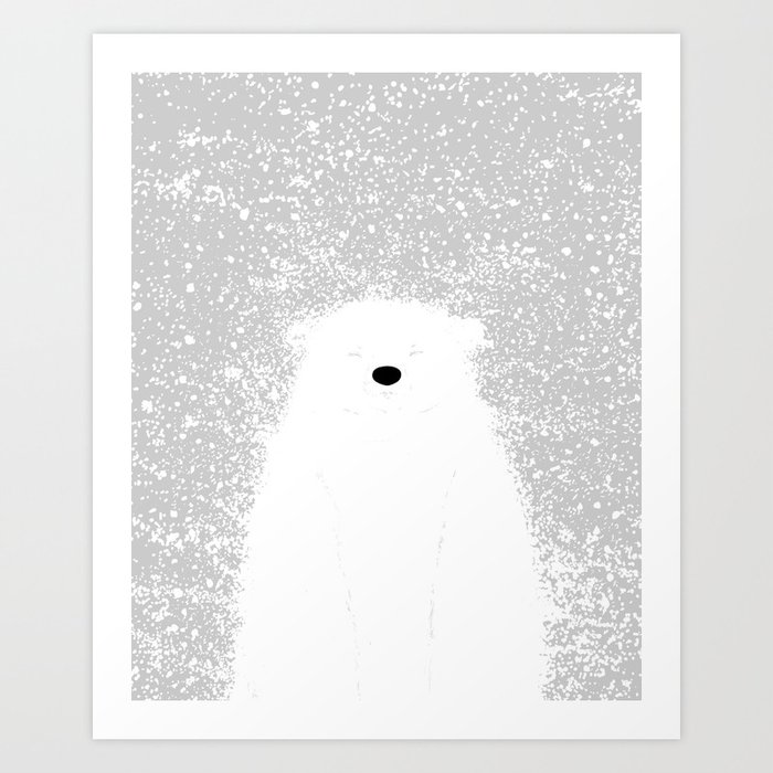 Its A Polar Bear Blinking In A Blizzard Art Print