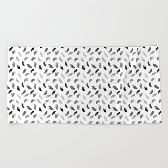 Hands B&W Beach Towel