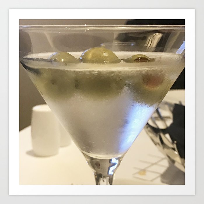 'Tini Time'! Dry Martini With Extra Olives Art Print