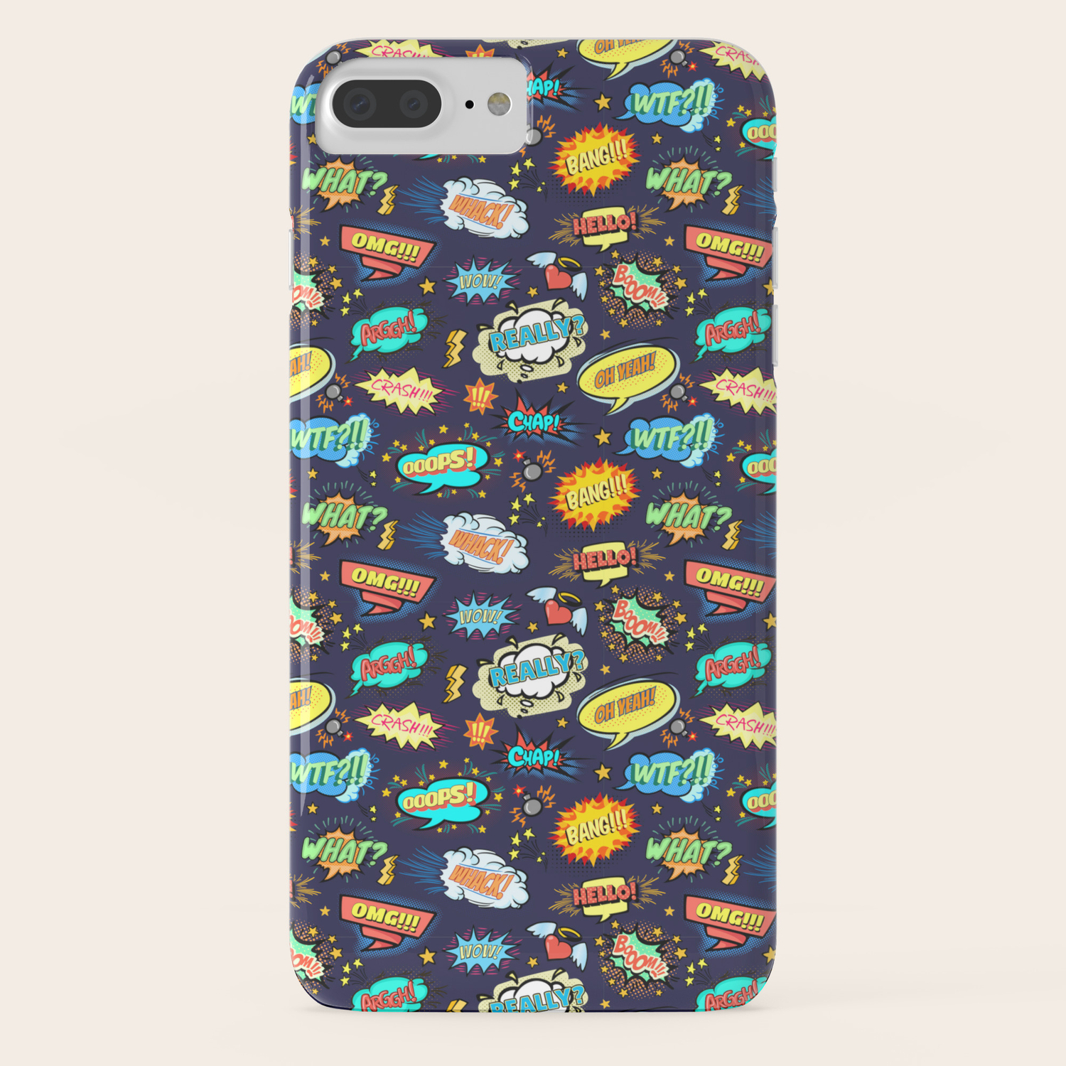 Retro Vintage Comic Book Speech Bubbles Design Iphone Case By Pttrn Society6