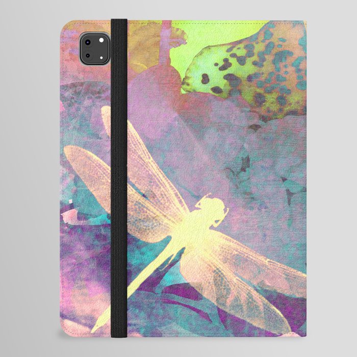 Painting Dragonflies and Orchids A iPad Folio Case
