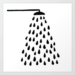 Shower in bathroom Kunstdrucke | Relax, Shower, Showering, Raindrops, Wellness, Black And White, Graphicdesign, Sauna, Drops, Lovely 