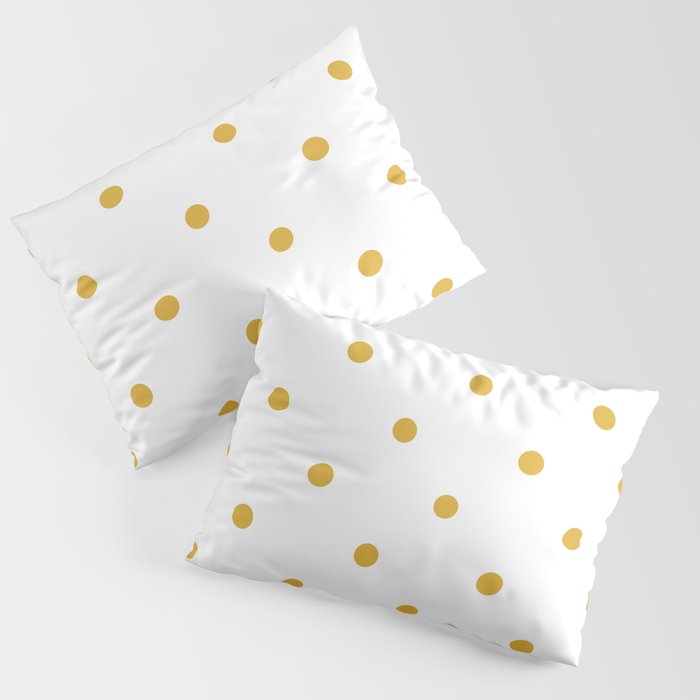 Mustard yellow polka dot pattern Pillow Sham