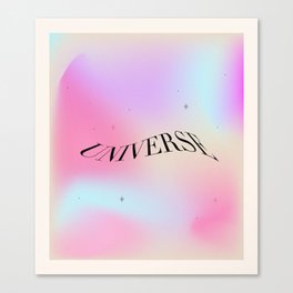 universe gradient psychedelic vintage abstract aura art Canvas Print