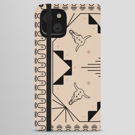 Lost Desert Tile - Black & Camel iPhone Wallet Case