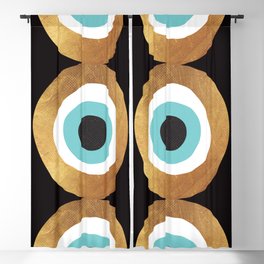 Gold Evil Eye 70s Bohemian Lucky Charm Nazar  Blackout Curtain