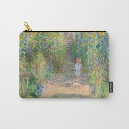 French Impressionist Landscape of Sunflower Farm by Claude Monet Carry-All Pouch